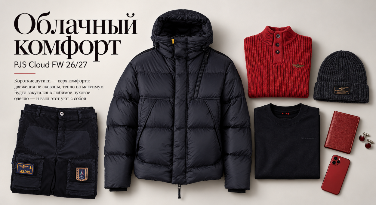 Инфографика 3 — рейтинг лучших мужских пуховиков 2026/27 — мужской короткий дутик Parajumpers CLOUD