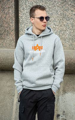 Толстовка ALPHA INDUSTRIES BASIC HOODY RUBBER grey heather